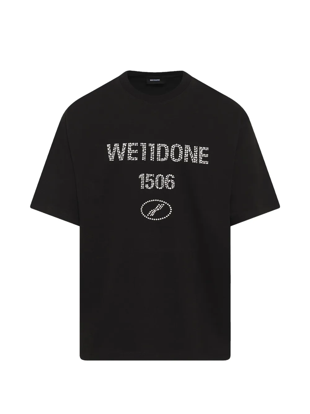 We11done washed pearl-embellished T-shirt - Nero