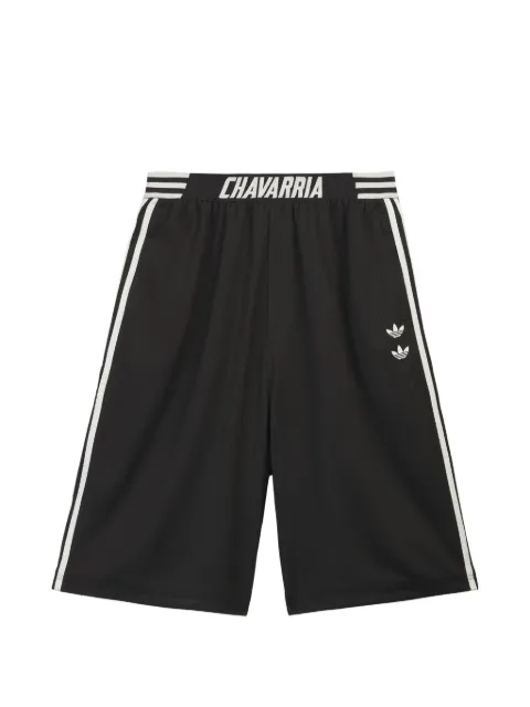 Willy Chavarria floral-embroidered mesh shorts