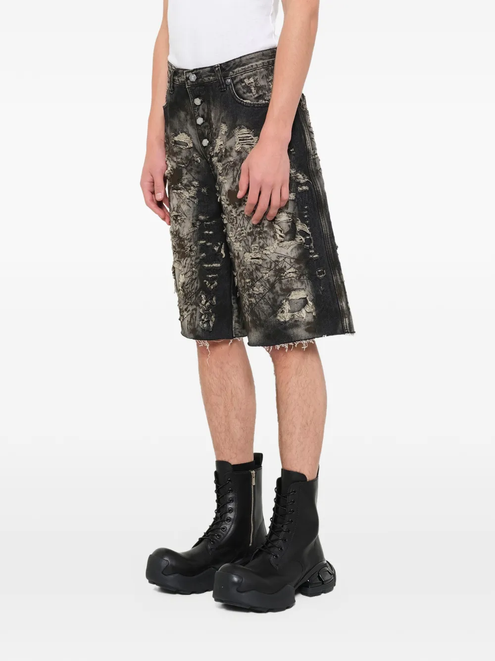 THUG CLUB Shorts met verwassen effect Zwart