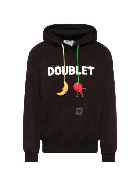 Doublet mud-dyed logo-appliqué hoodie