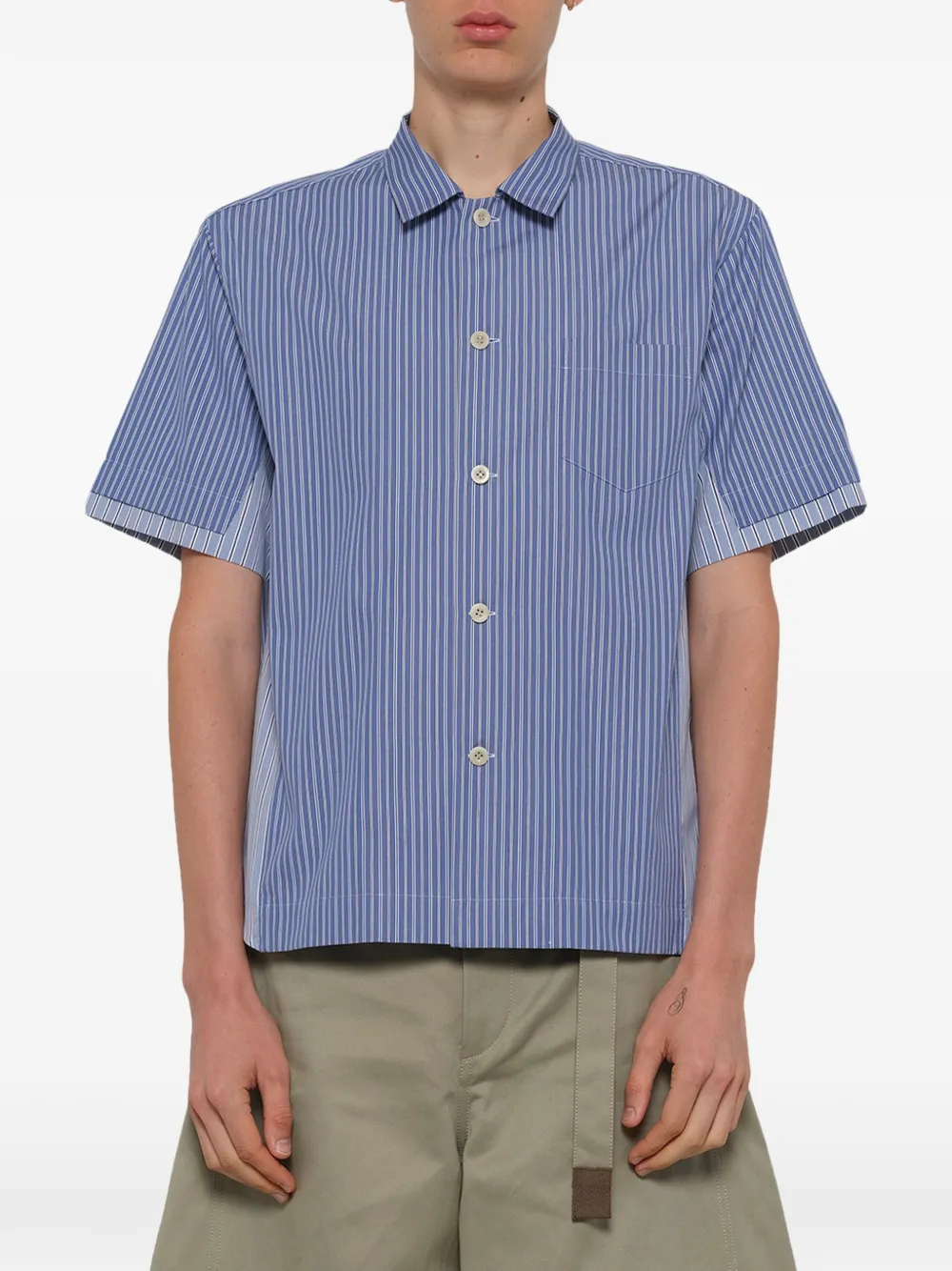 sacai Gestreept overhemd Blauw