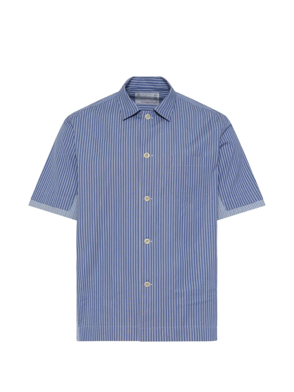 sacai stripe-print poplin shirt - Blau