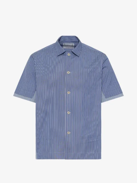sacai camisa de popelina con rayas estampadas