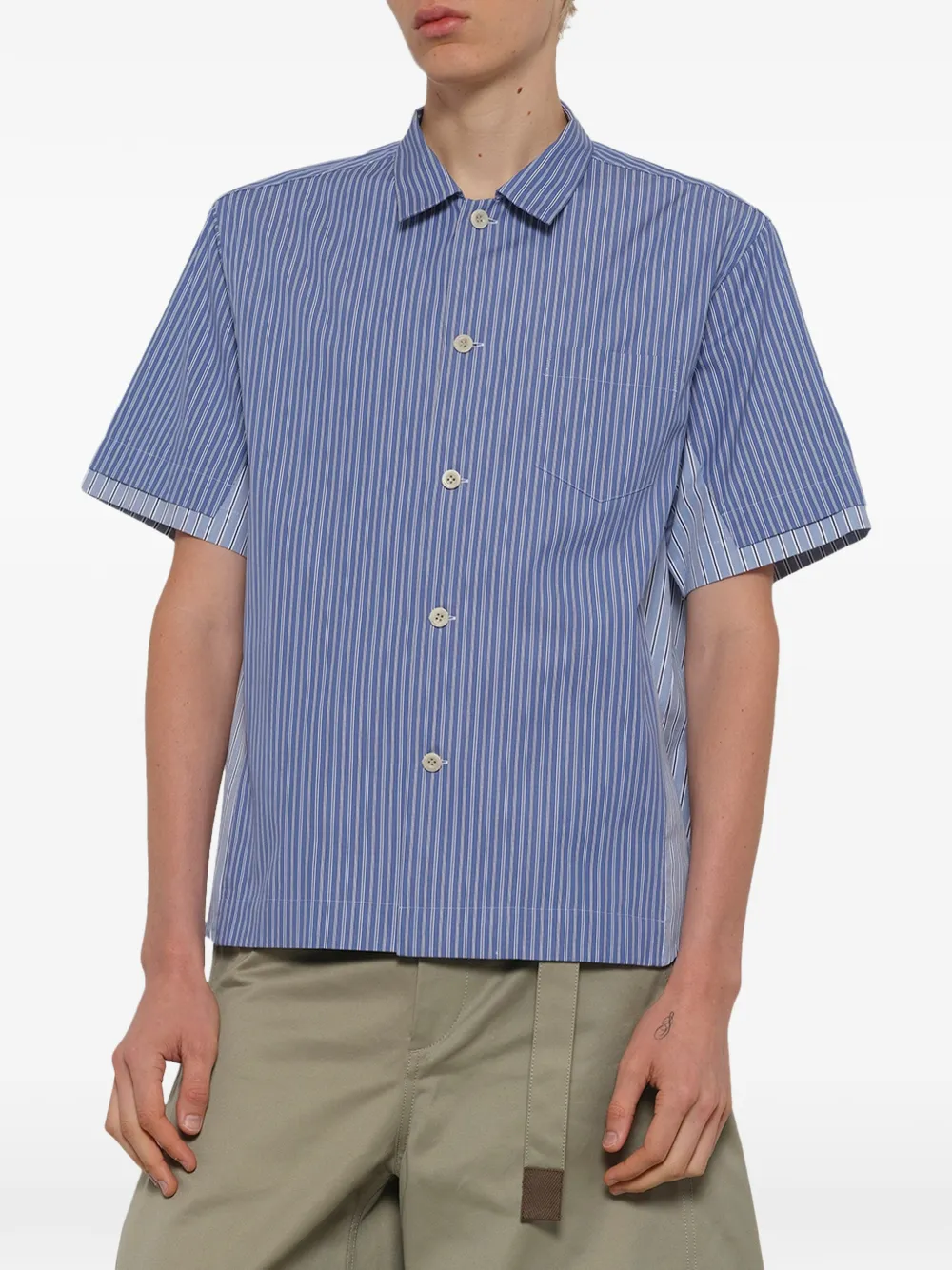 sacai Gestreept overhemd Blauw