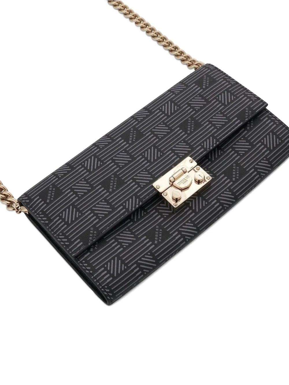 Moreau Patterned Chain-strap Clutch Bag In Blue