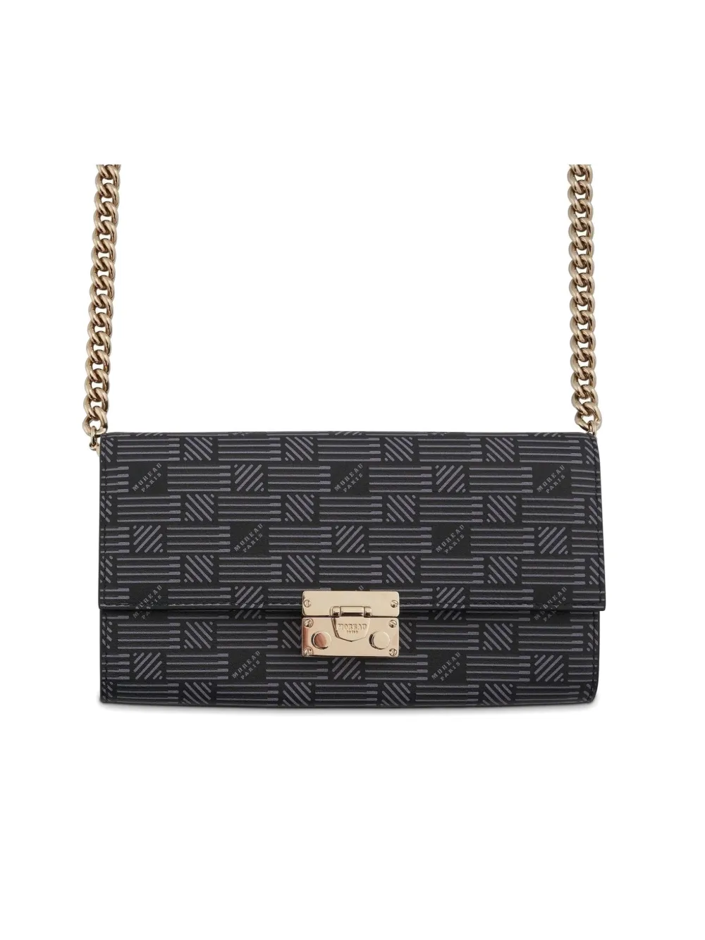 Moreau Patterned Chain-strap Clutch Bag In Blue