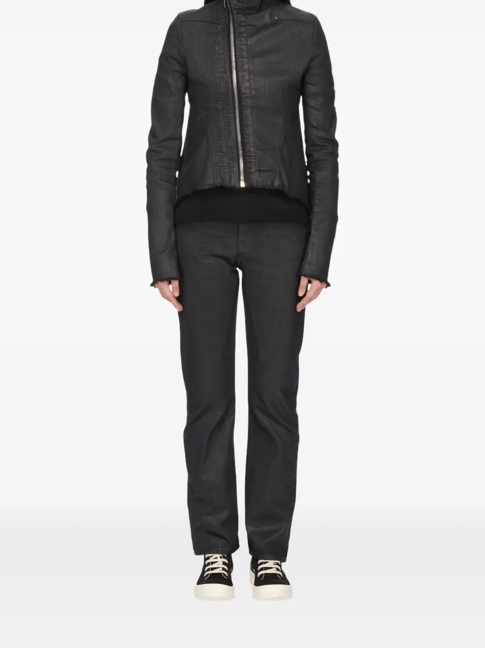 Rick Owens DRKSHDW Fog Cut jeans met waxafwerking Zwart