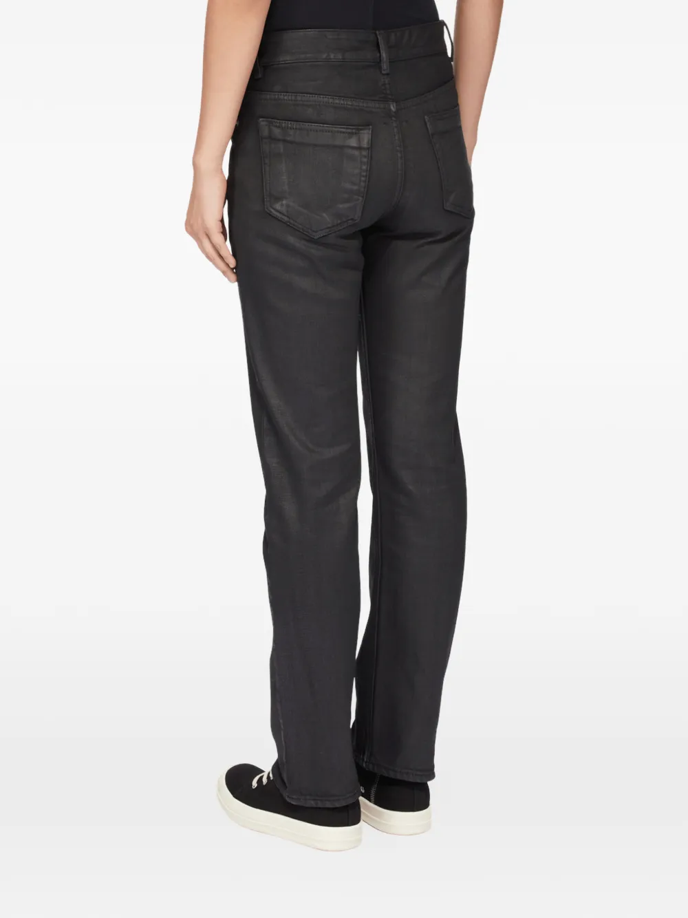 Rick Owens DRKSHDW Fog Cut jeans met waxafwerking Zwart