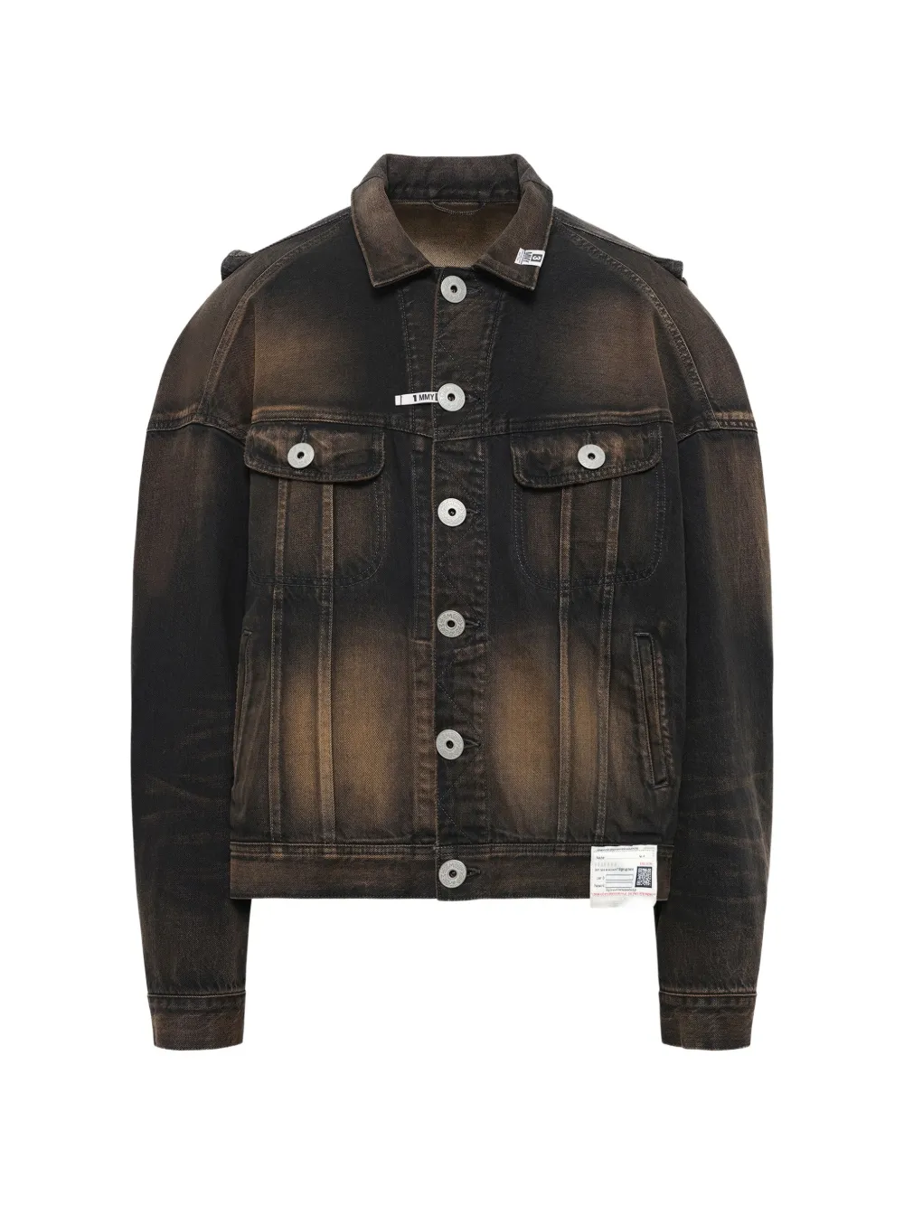 Maison MIHARA YASUHIRO cut-out denim jacket - Nero