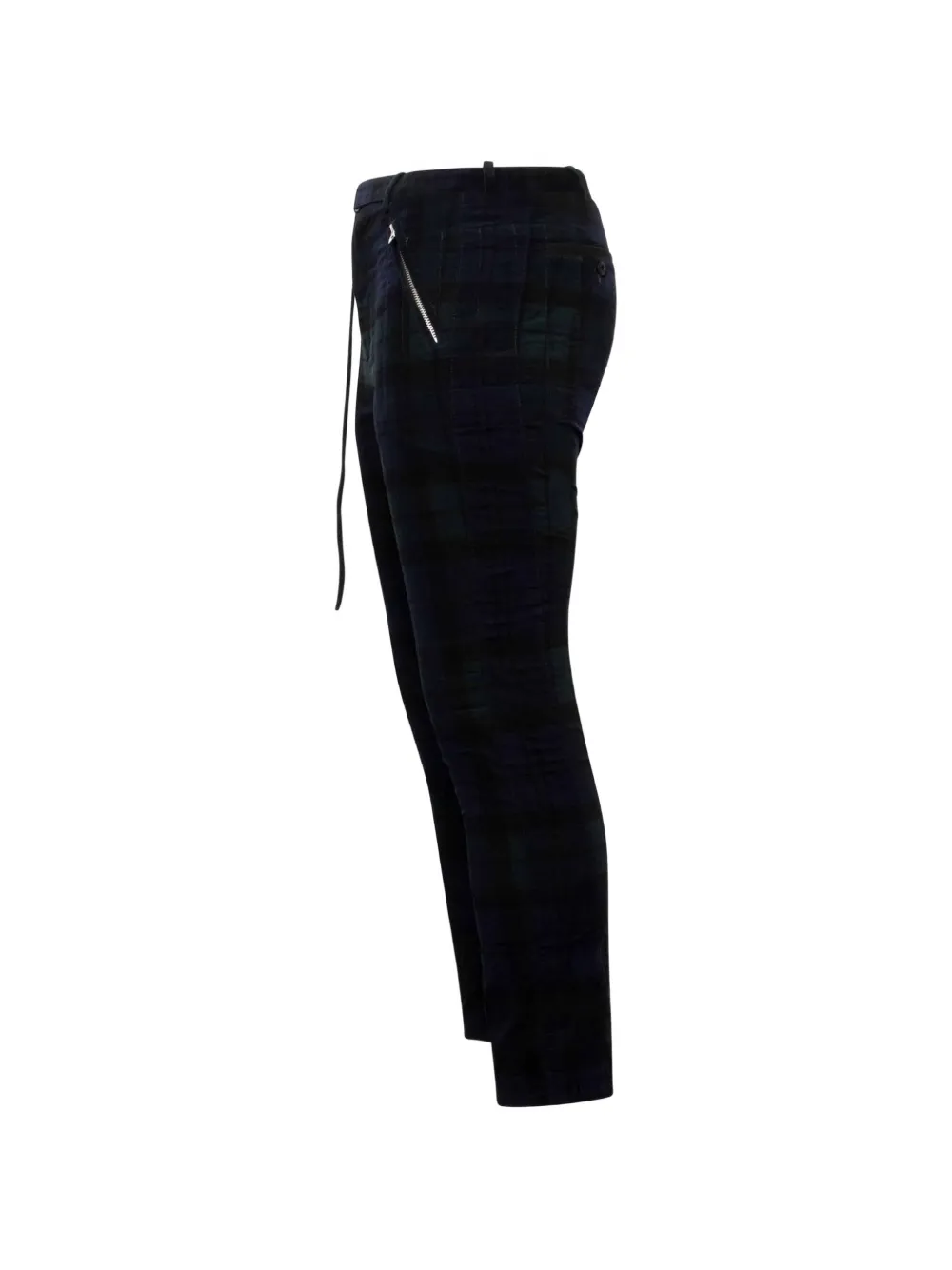 sacai Ribfluwelen geruite broek Zwart