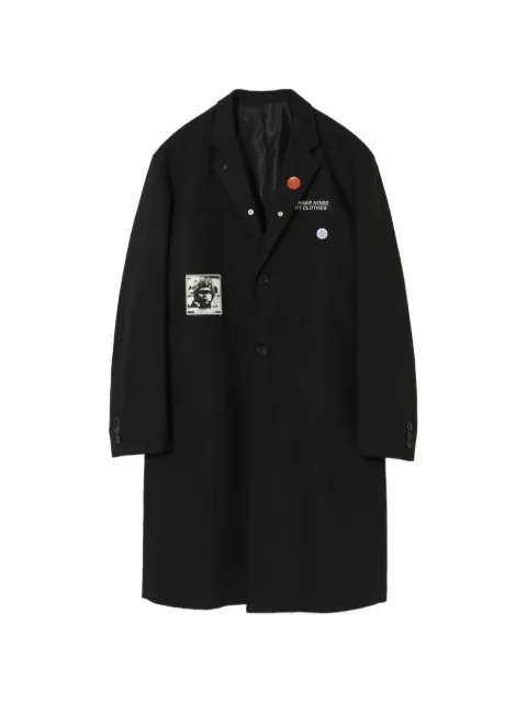 Undercover patch-detail button-up coat