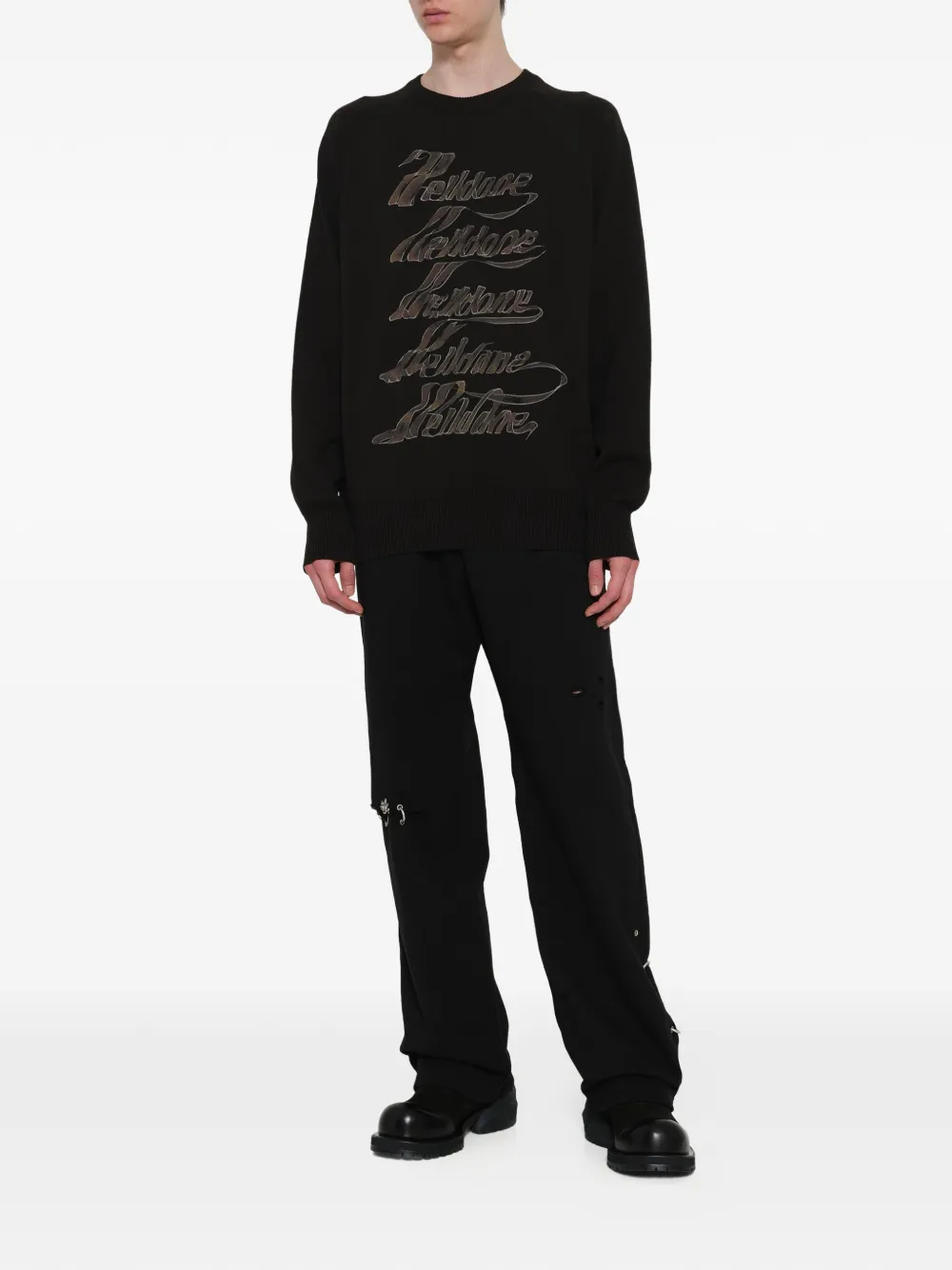  We11done Jersey Con Logo Estampado - Negro 