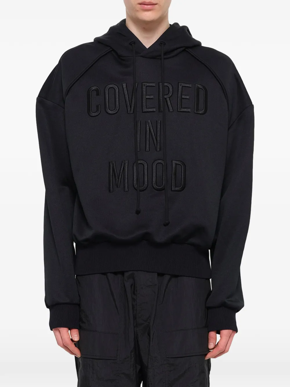 Juun.J Mood embroidered hoodie - Black