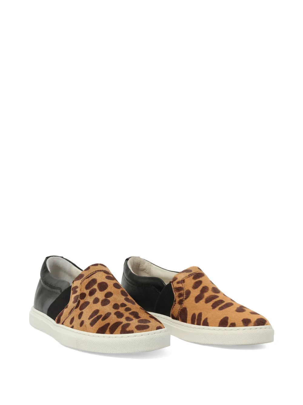 Lanvin leopard-print pull-on sneakers Beige