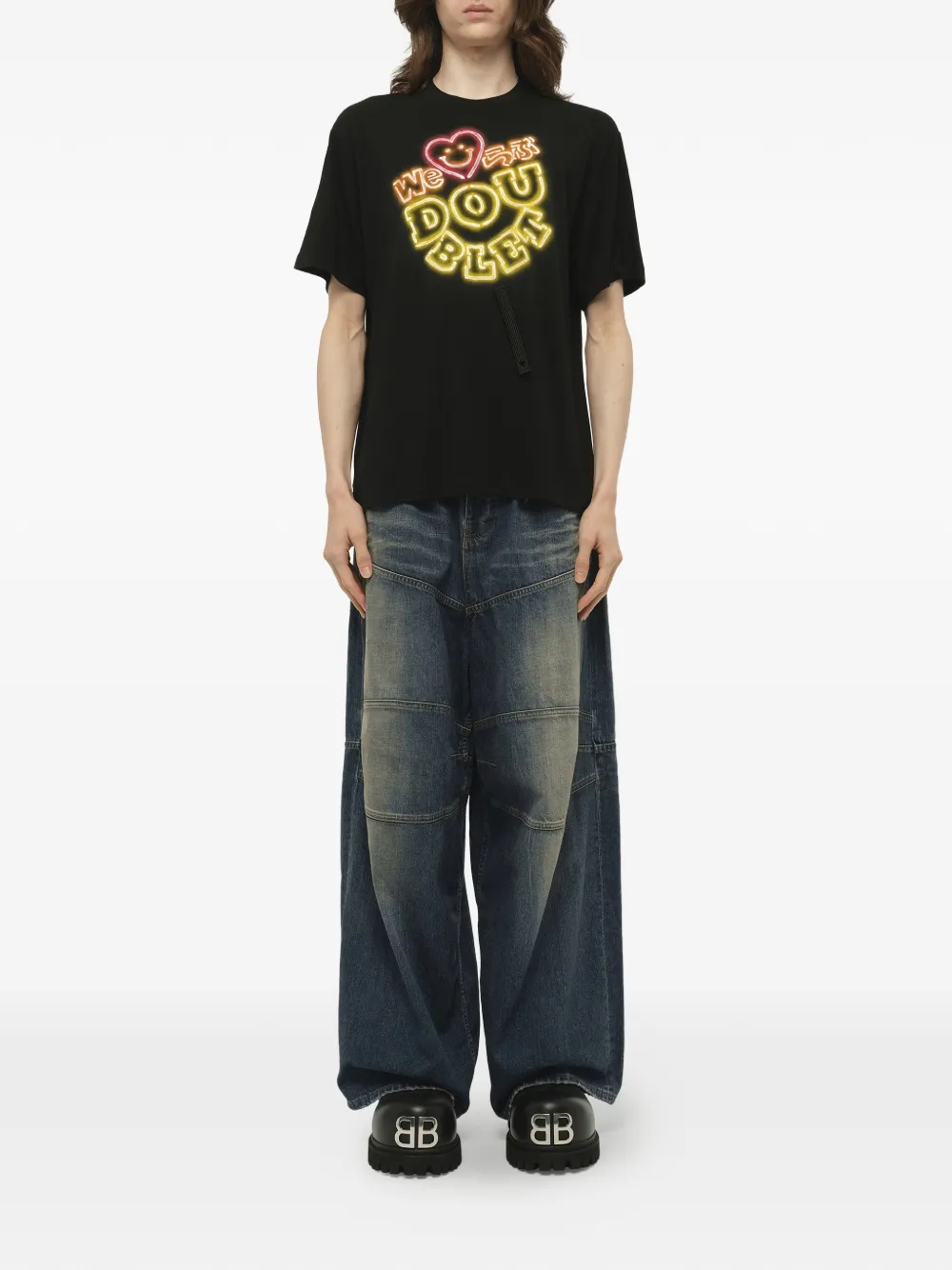 Doublet T-shirt met neonprint Zwart