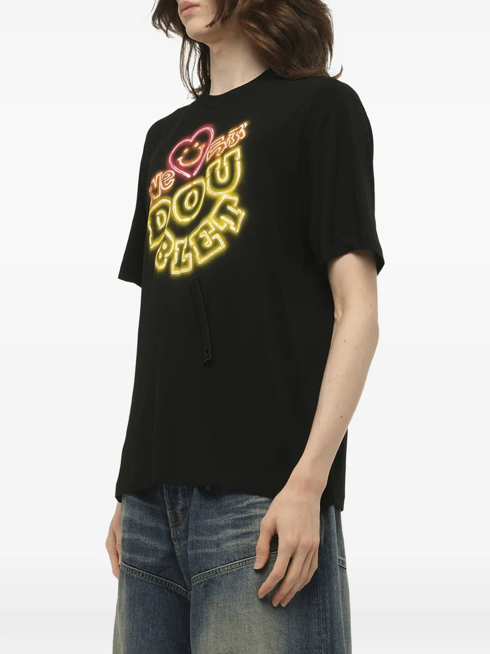 Doublet T-shirt met neonprint Zwart