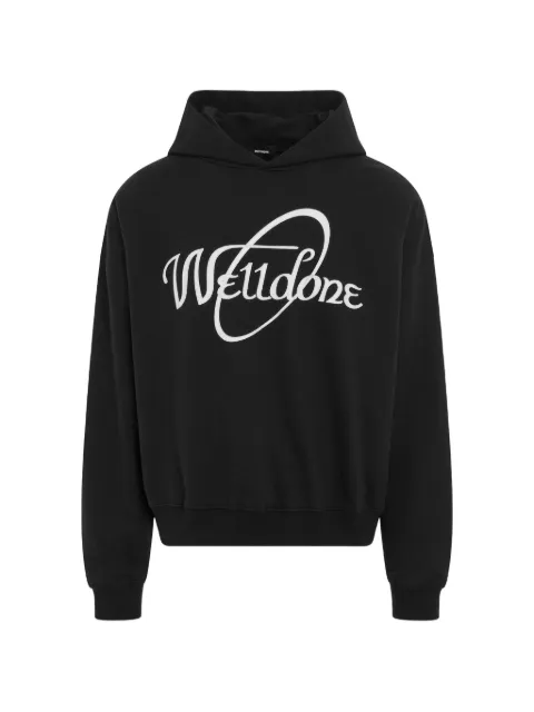 We11done logo-print dropped-shoulder hoodie