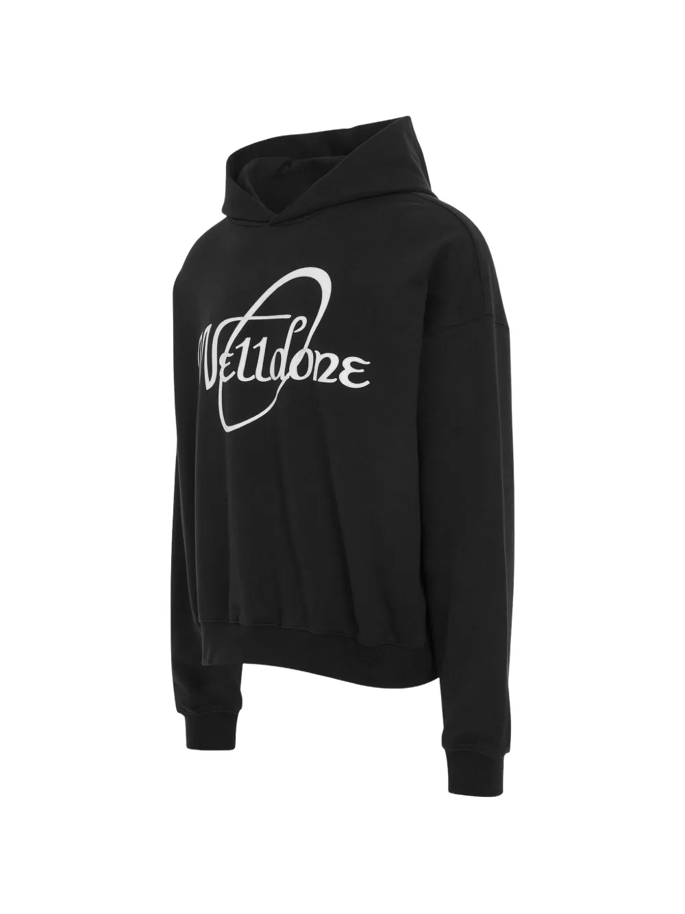 We11done Hoodie met verlaagde schouders en logoprint Zwart