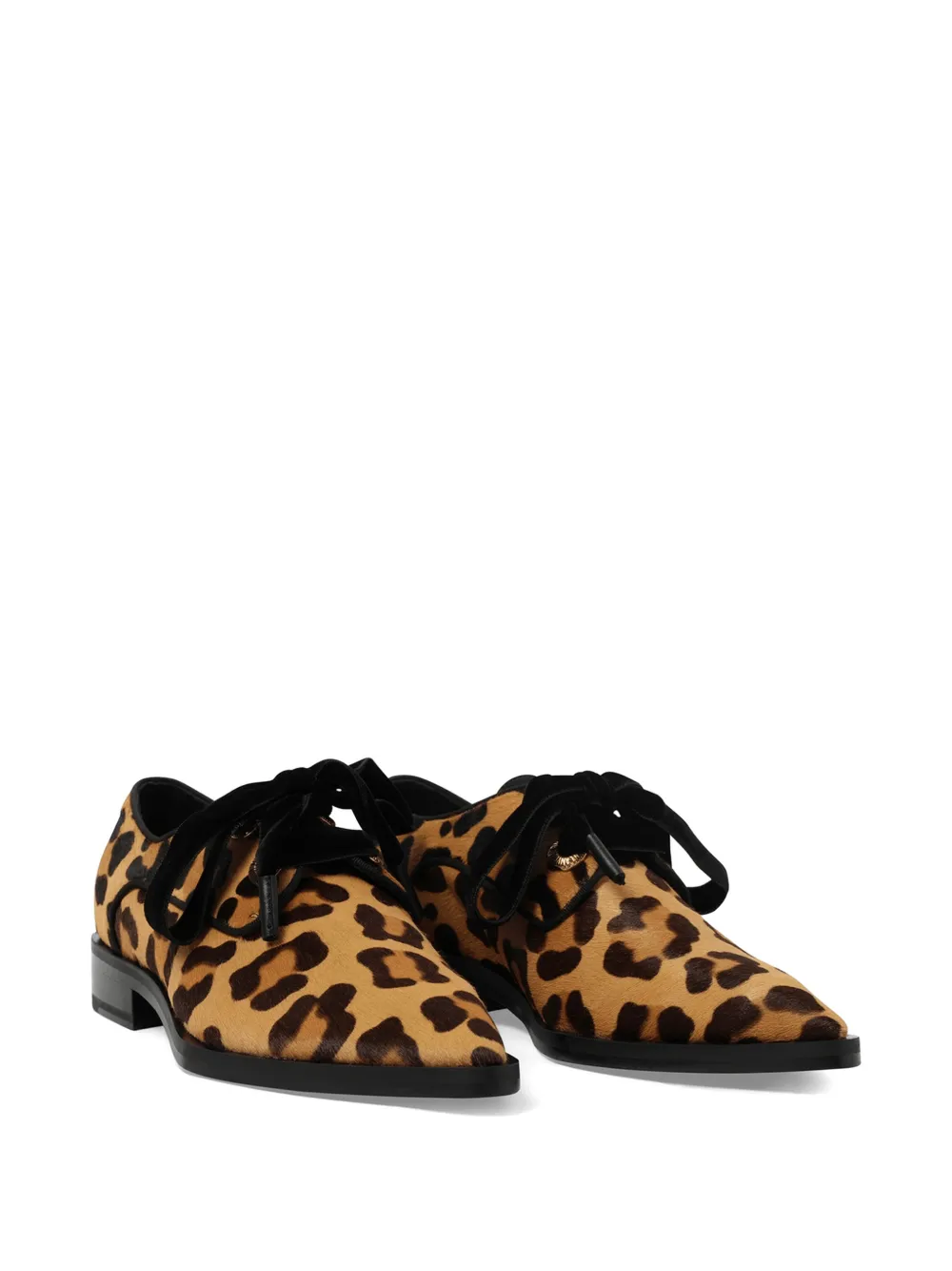 Lanvin Derby schoenen met luipaardprint en ringlets Bruin