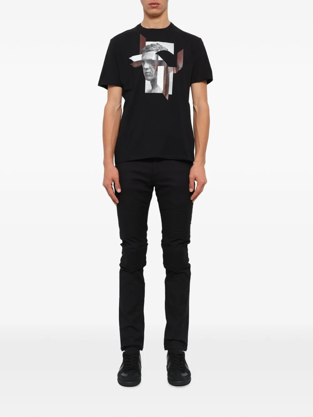 Neil Barrett T-shirt met grafische print Zwart