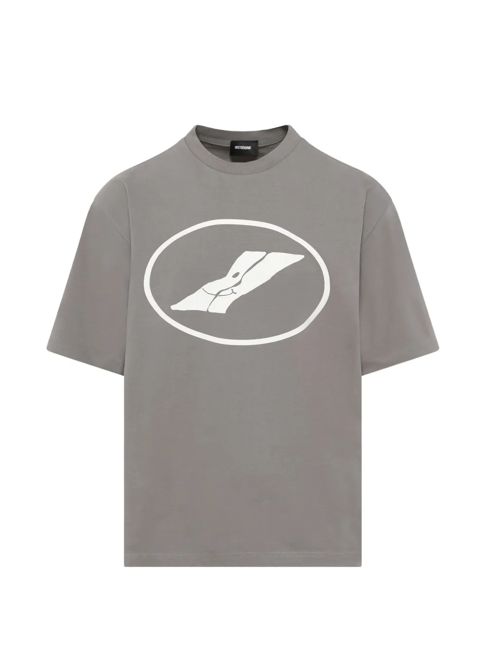 We11done round-neck logo-detail T-shirt - Grigio