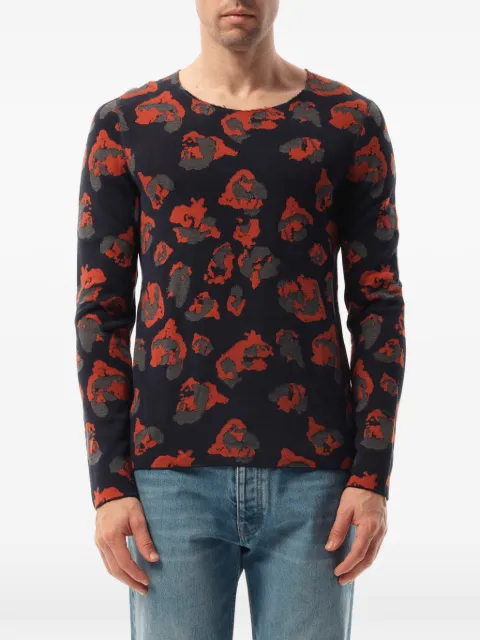 Lanvin leopard jacquard raw-edge sweater