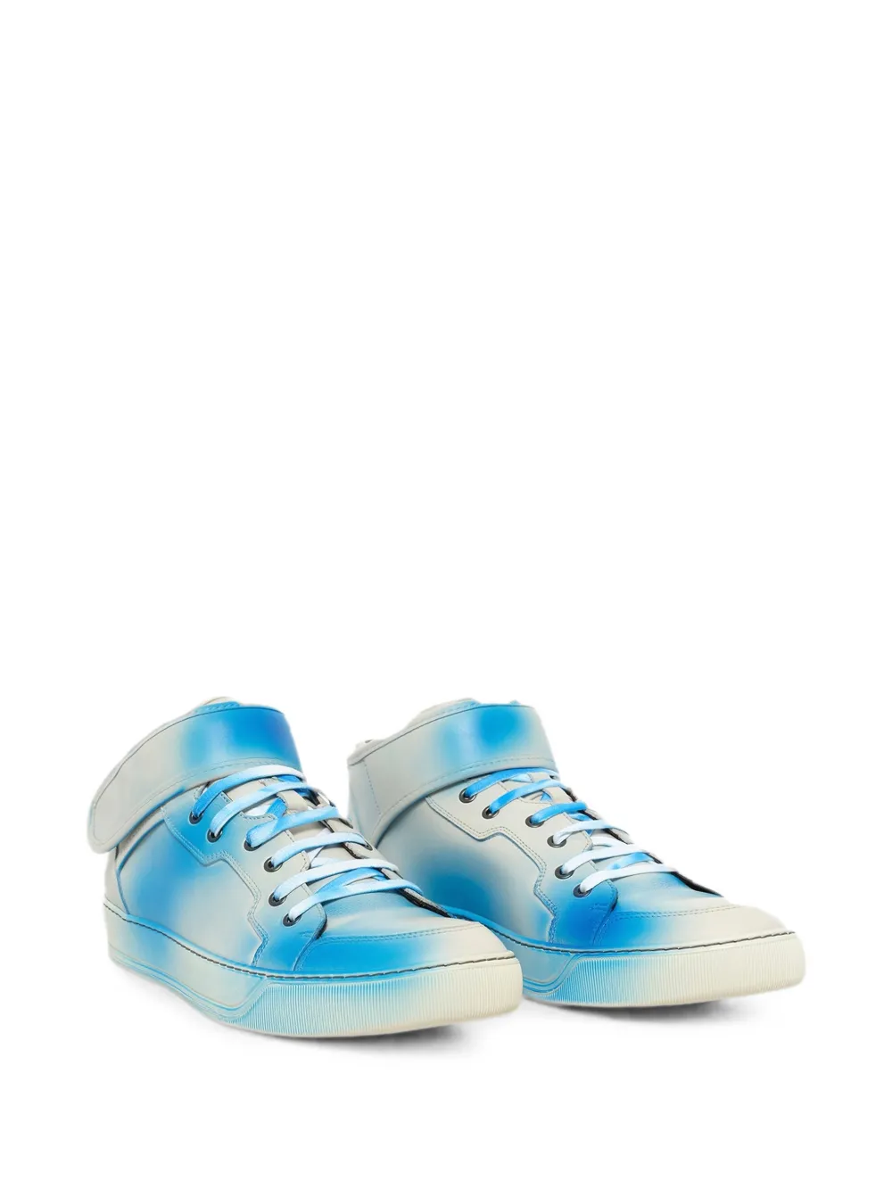 Lanvin Midtop touch-strap lace-up sneakers Blauw