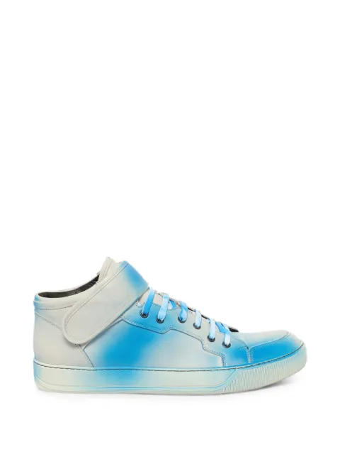 Lanvin Midtop touch-strap lace-up sneakers