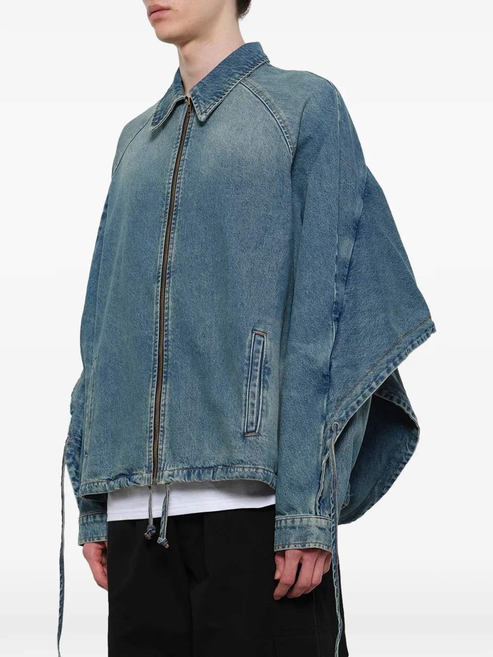 EGONlab. Denim jack met rits Blauw