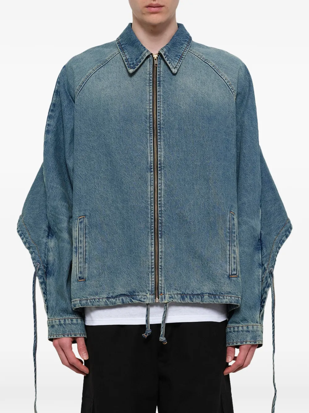 EGONlab. Denim jack met rits Blauw