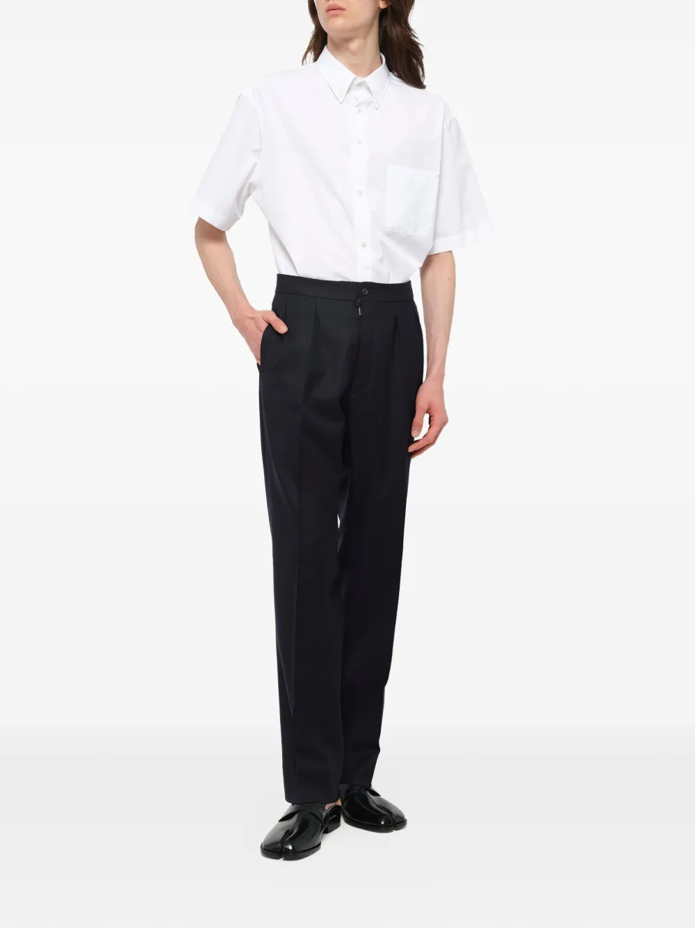 Maison Margiela Wollen plooibroek Blauw