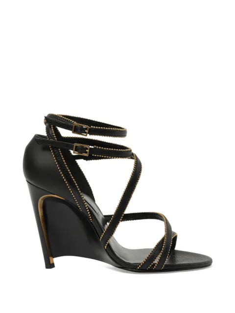 Lanvin bead-embellished wedge pumps