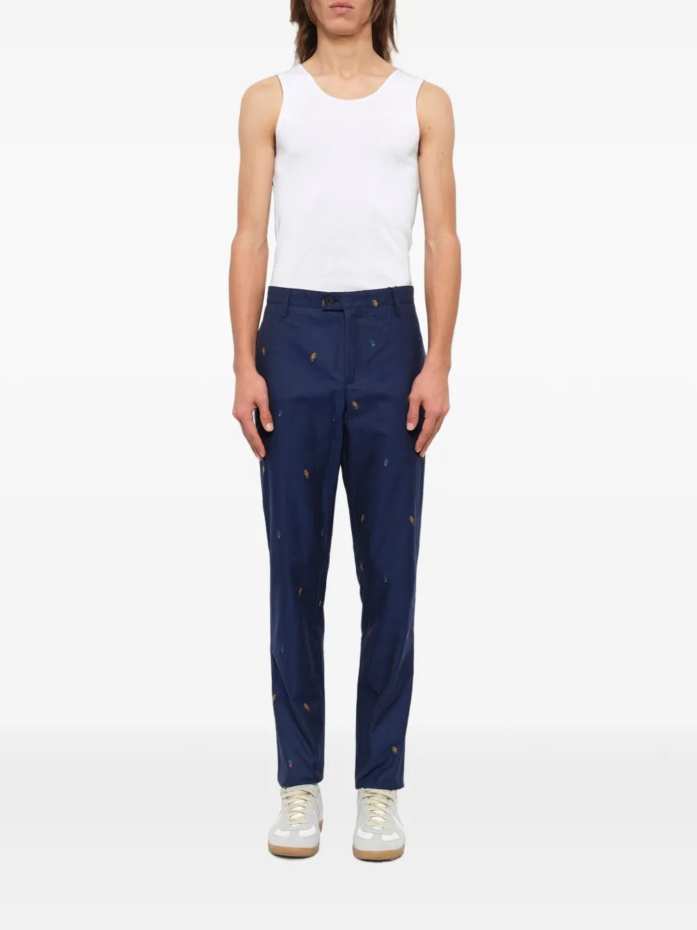 Kenzo Broek met borduurwerk Blauw