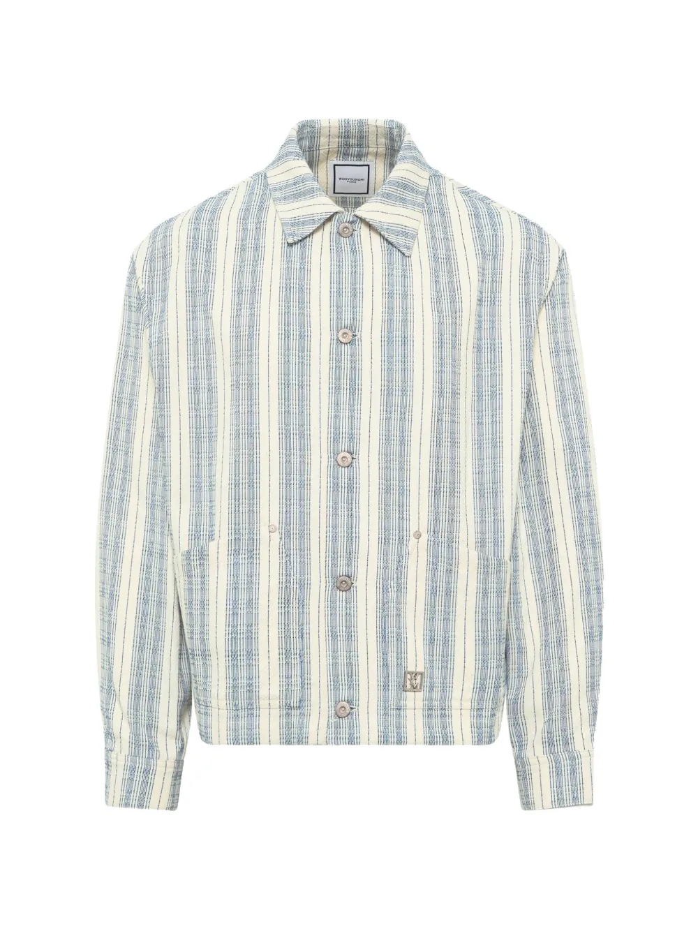 Wooyoungmi stripe-pattern dropped-shoulder shirt - Bianco