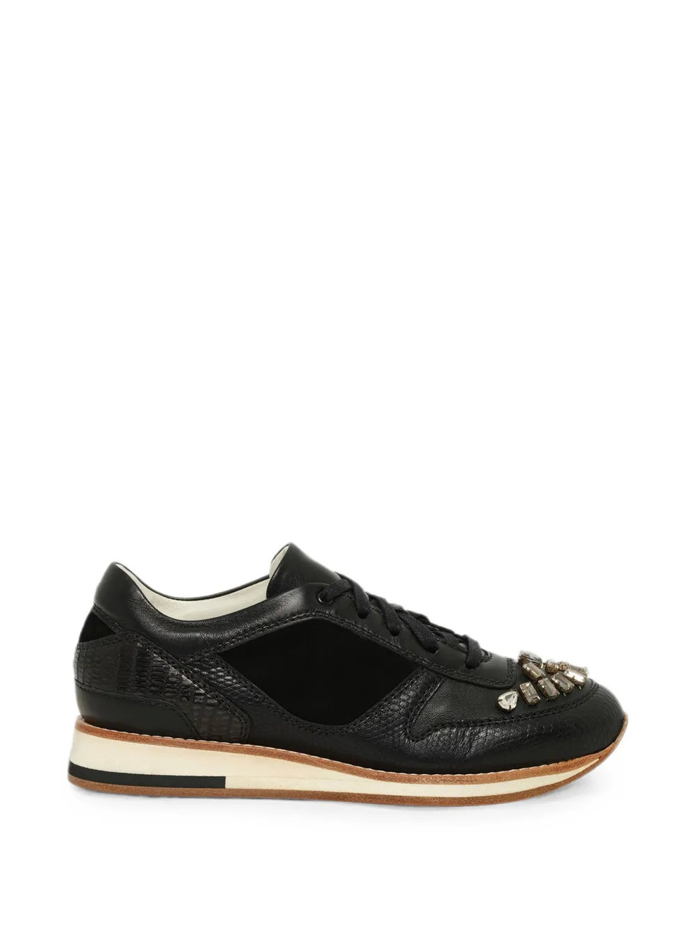 Lanvin embellished panelled sneakers - Black