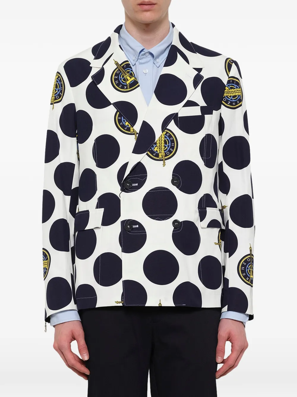 Kenzo polka-dot double-breasted blazer - White