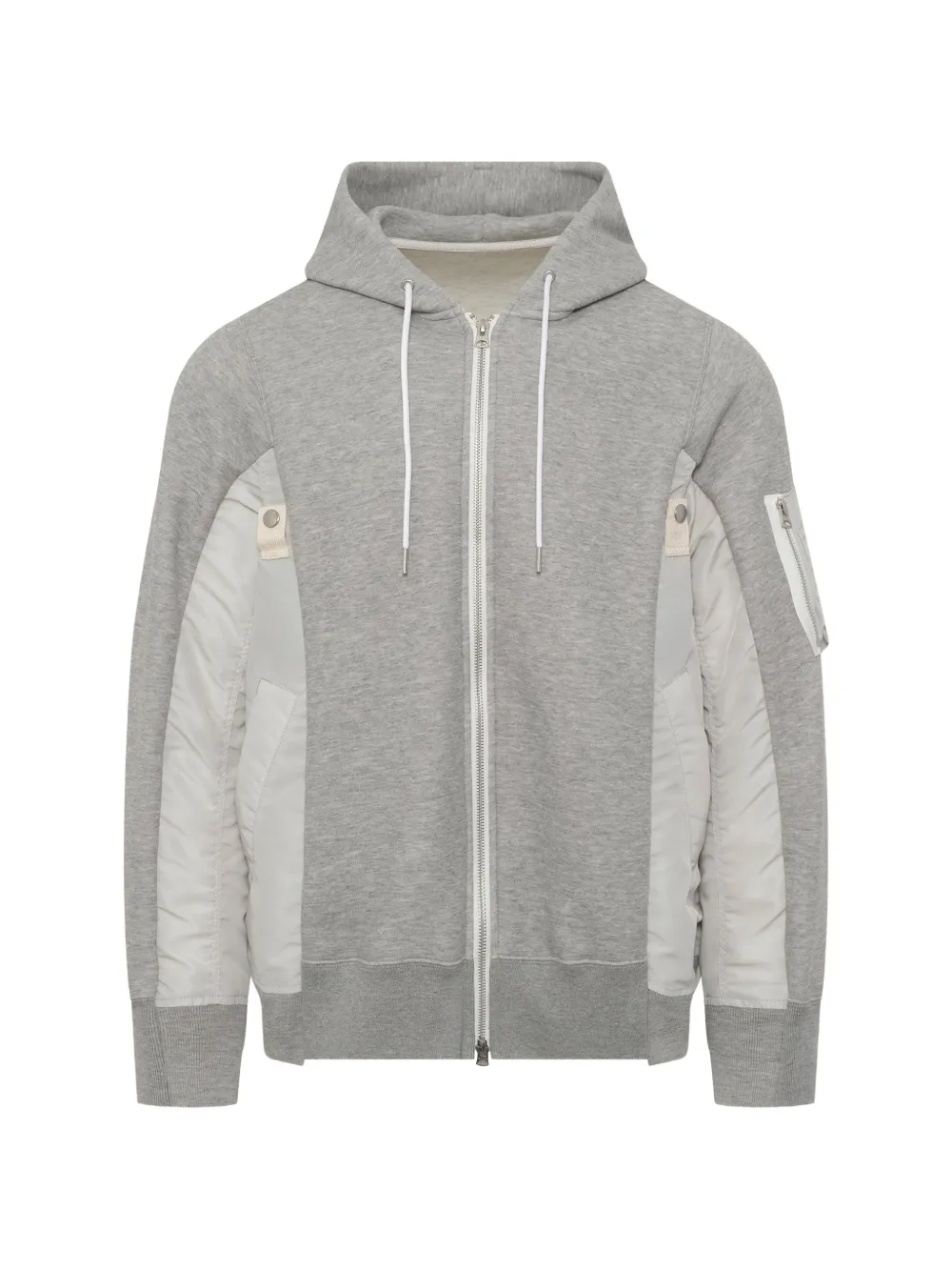 sacai hybrid paneled hoodie - Grey