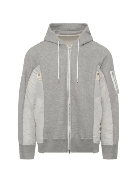 sacai hybrid paneled hoodie