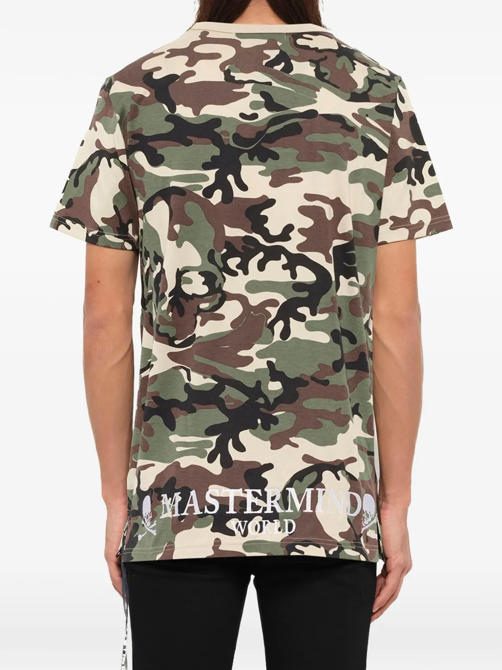 Mastermind Japan camouflage-print logo-print T-shirt Beige