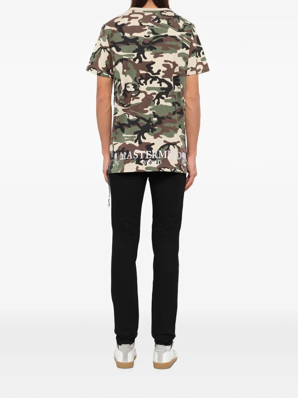 Mastermind Japan camouflage-print logo-print T-shirt Beige