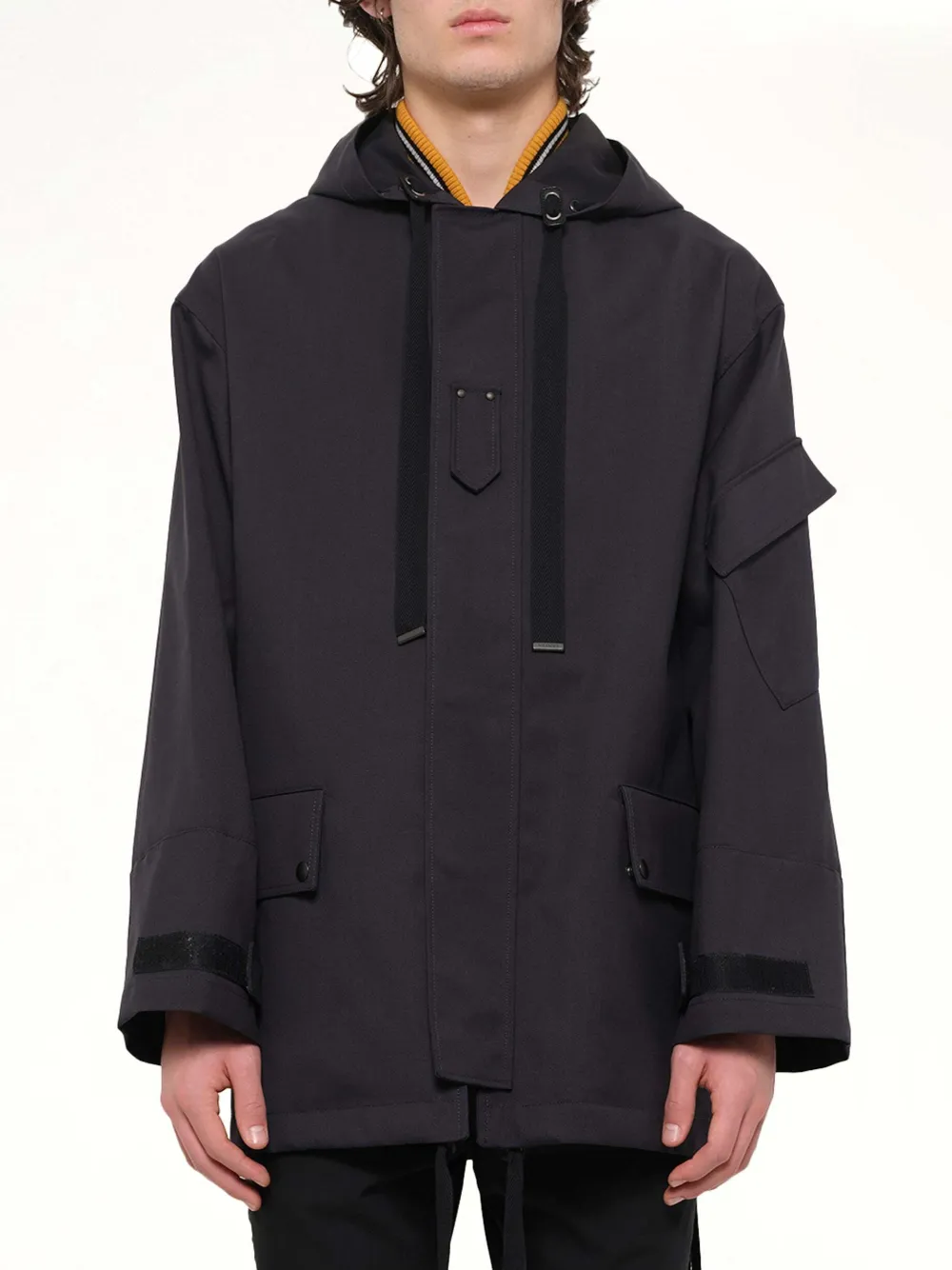 Lanvin side-zip hooded parka - Blau