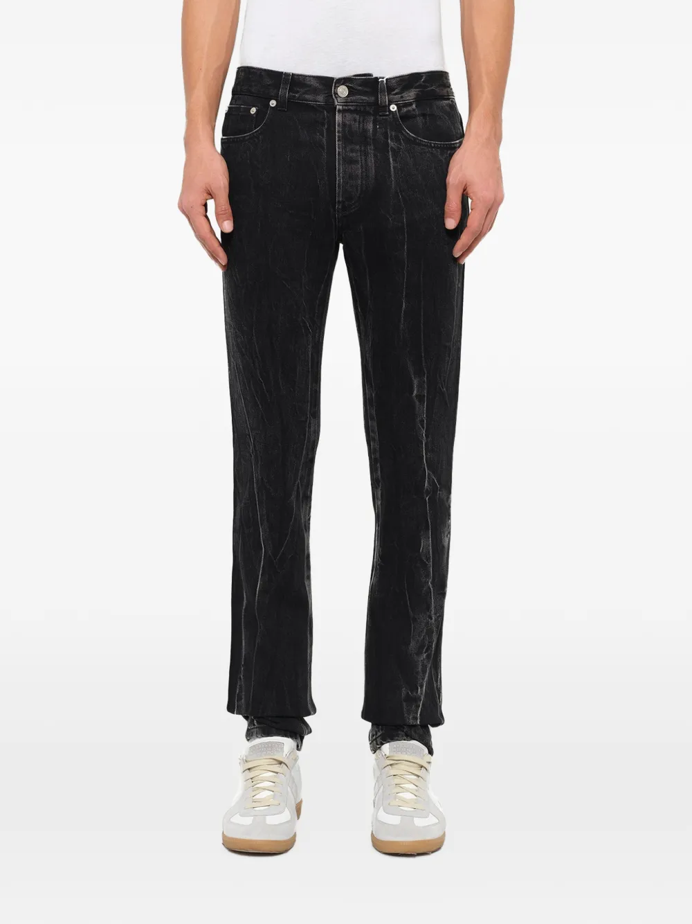 Givenchy lightning-bolt-embroidery jeans - Nero