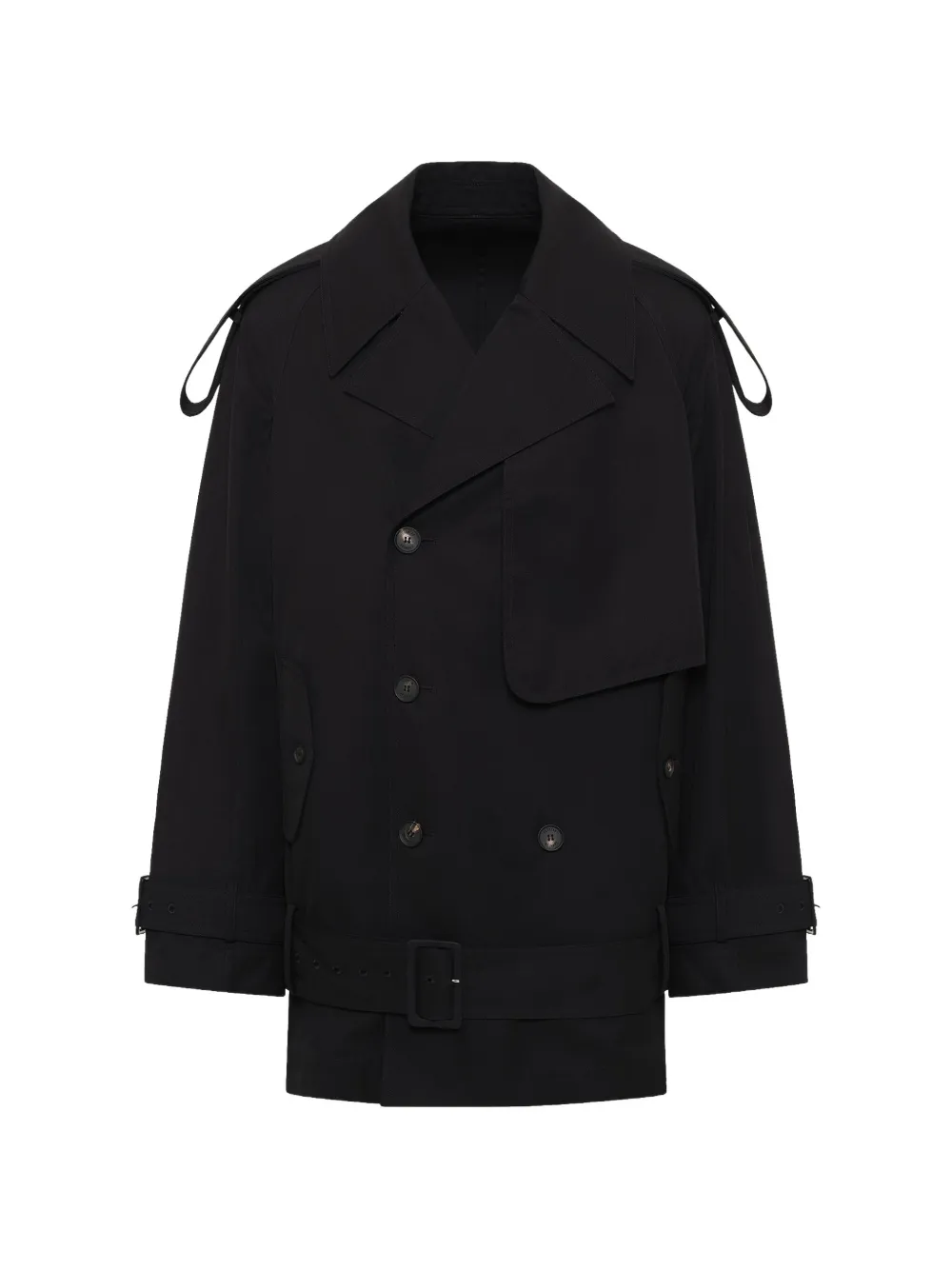 EGONlab. double-breasted unlined trench coat - Schwarz