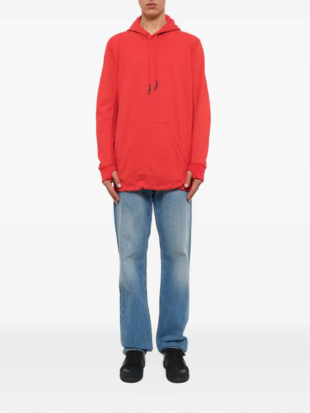 11 By Boris Bidjan Saberi drop-shoulder drawstring hoodie Rood