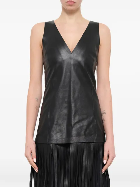 Neil Barrett fringe-trim leather mini dress