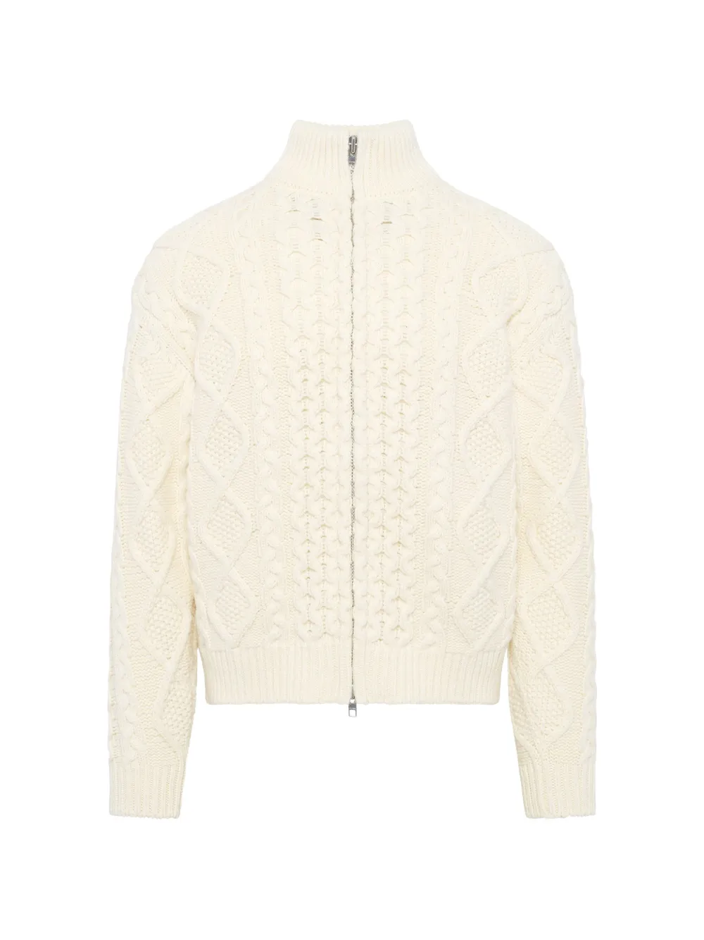 Vowels cable-knit zip-up sweater - Toni neutri