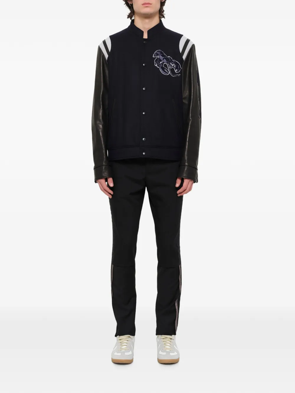 Lanvin Honkbaljack met kreeft-patch Blauw