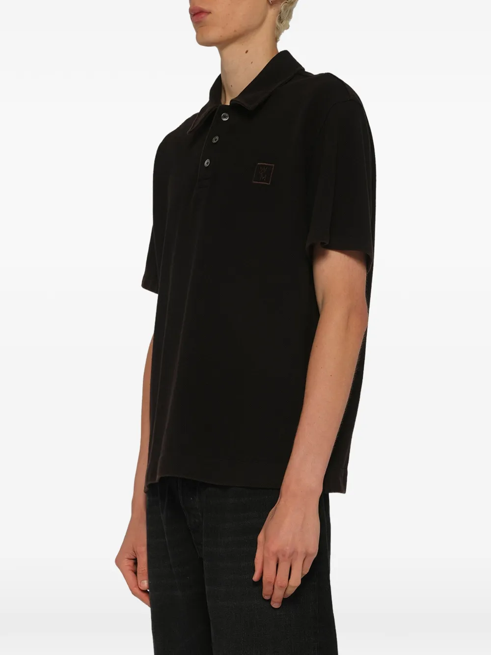 Wooyoungmi Mud Paint poloshirt Zwart