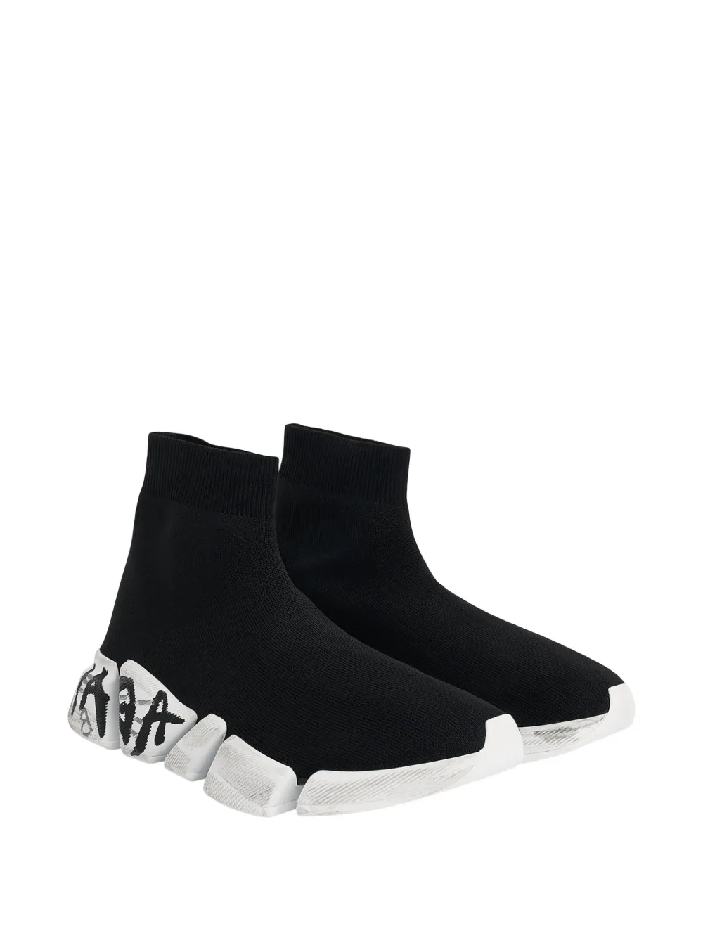 Balenciaga Speed 2.0 graffiti sneakers Zwart