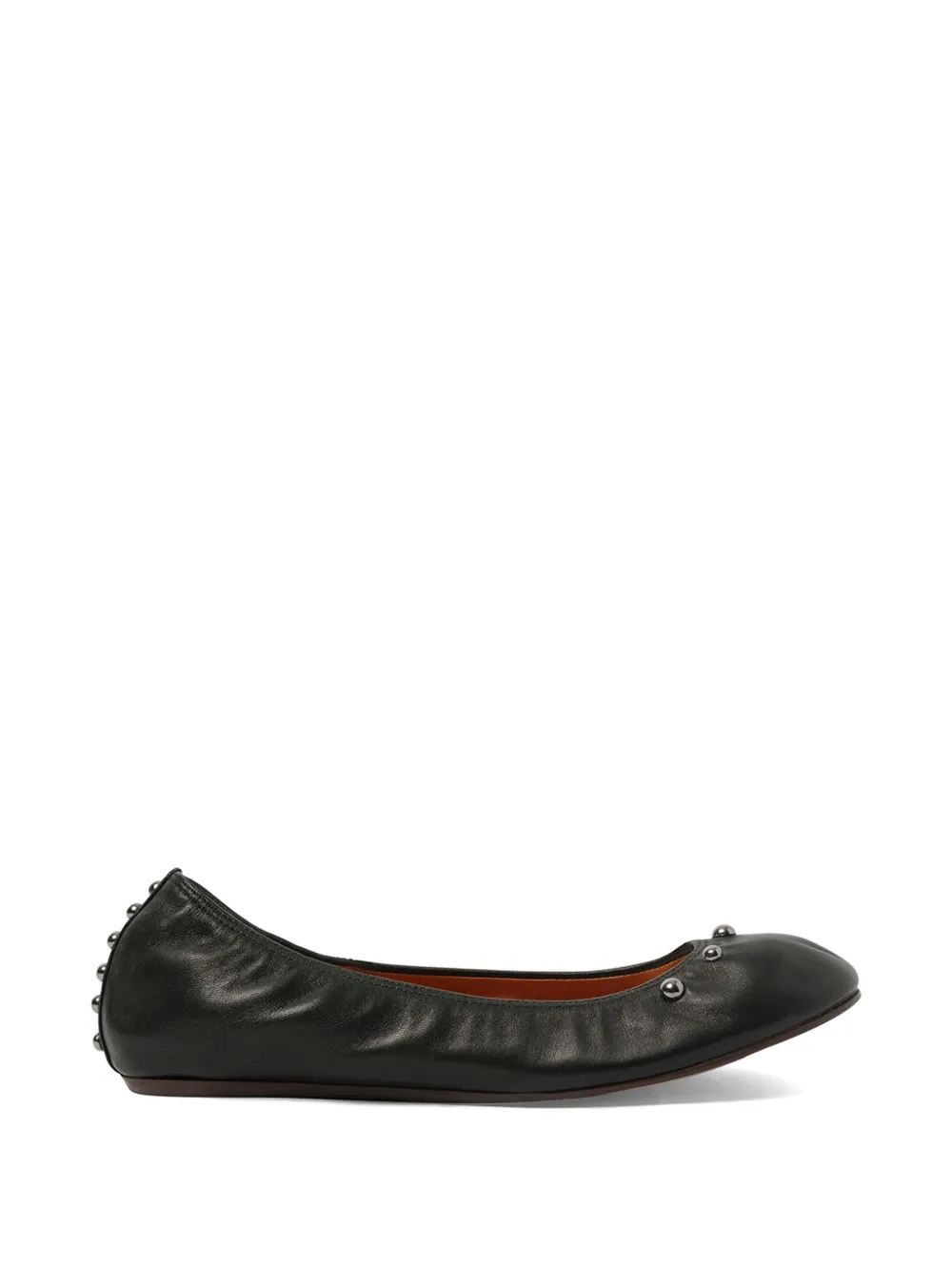 Lanvin metallic pearl-embellished ballet flats - Nero